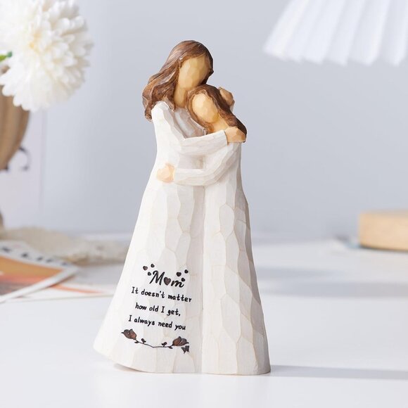 Mother Daughter Resin Figurine Embracing NEW IN BOX Gift Mothers day 5.5" High - Picture 2 of 3